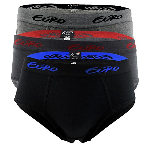 Gospel euro men s cotton brief (pack of 3) (micra_bla-d…