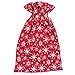 MAGGIFT Christmas Santa Sack with Drawstring, Large Toy Storage Bag with Snowflakes Pattern for Xmas Kids Presents, Red