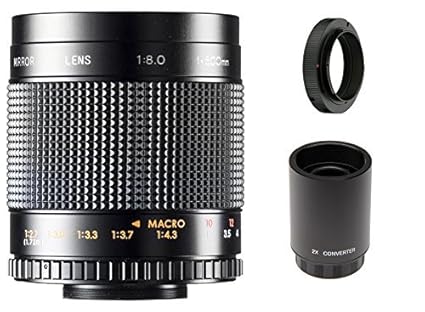 500 mm f/8,0 Teleobjetivo de enfoque manual espejo objetivo + 2 x ...