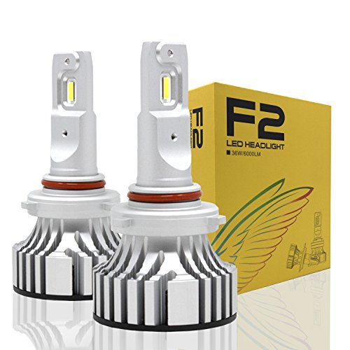 Alla Lighting D-CR F2 Newest Version 9000 Lumens 9012 HIR2 HIR2LL Extremely Super Bright Cool White High Power Mini LED Headlight Bulbs All-in-One Conversion Kits Headlamps