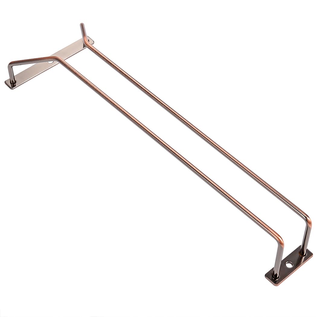 Dianoo 35.5cm Bronze Wine Glass Rack Under Cabinet, 1 Row, Holds 3-4 Glasses