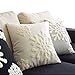 Elife Soft Square Snowflake Theme Home Decorative Canvas Cotton Embroidery Throw Pillow Covers 18x18 Case Cushion Cover Decorative Decor for Couch Bed Chair(1Pcs, White)
