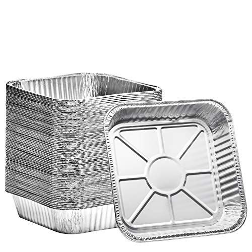 8" Square Disposable Aluminum Cake Pans - Foil Pans perfect for baking cakes, roasting, homemade breads | 8 x 8 x 2 in with Flat Lids (20 count) - Thumbnail 7