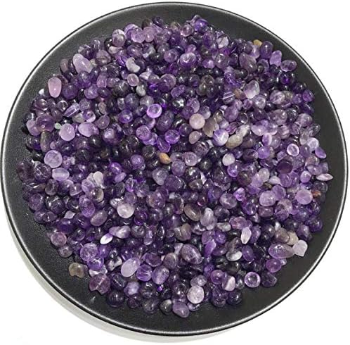 AITELEI 1/2 lb Natural Amethyst Semicircular Gravel Crushed Crystal Quartz Stones For Wicca, Reiki, and Energy Crystal Healing