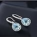 Gem Stone King 925 Sterling Silver Blue Topaz Dangle Earrings (18.00 Ct, Pear Shape 16X12MM)