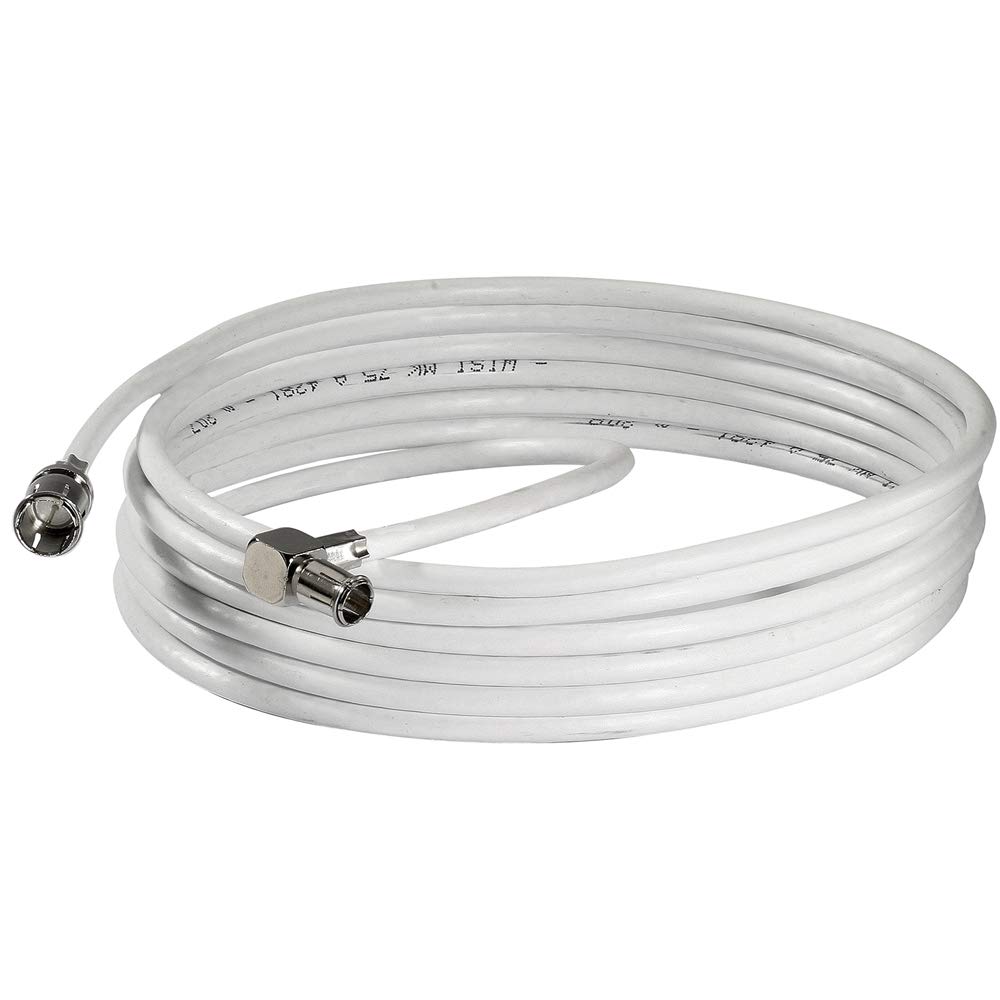 Wisi DS 26 0301 Data Connection Cable with F-Quick/WICLIC Angled Connector - Flexible Data Cable, Class A, >85 dB - For DVB-T, DVB-T2, DVB-C, DVB-S & DVB-S2 - Diameter 5 mm, 3 m, White