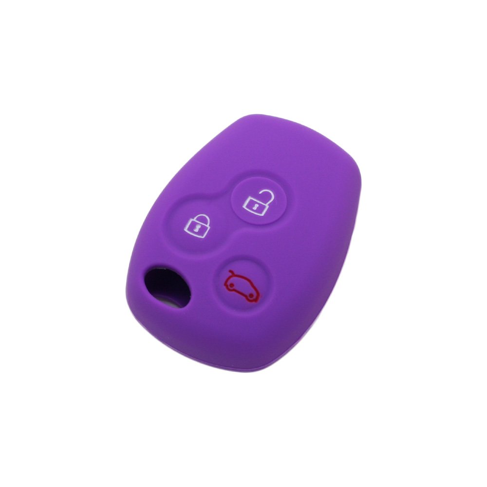 BROVACS Silicone Cover Protector Case Holder Skin Jacket Compatible with RENAULT 3 Button Remote Key Fob CV9300 Purple