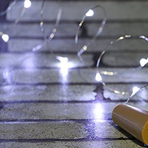 White Wine Bottle Cork Lights Starry, 6 Pack 20 LED String Battery Powered Lights, Silver Wire for Wine Bottles Decorations