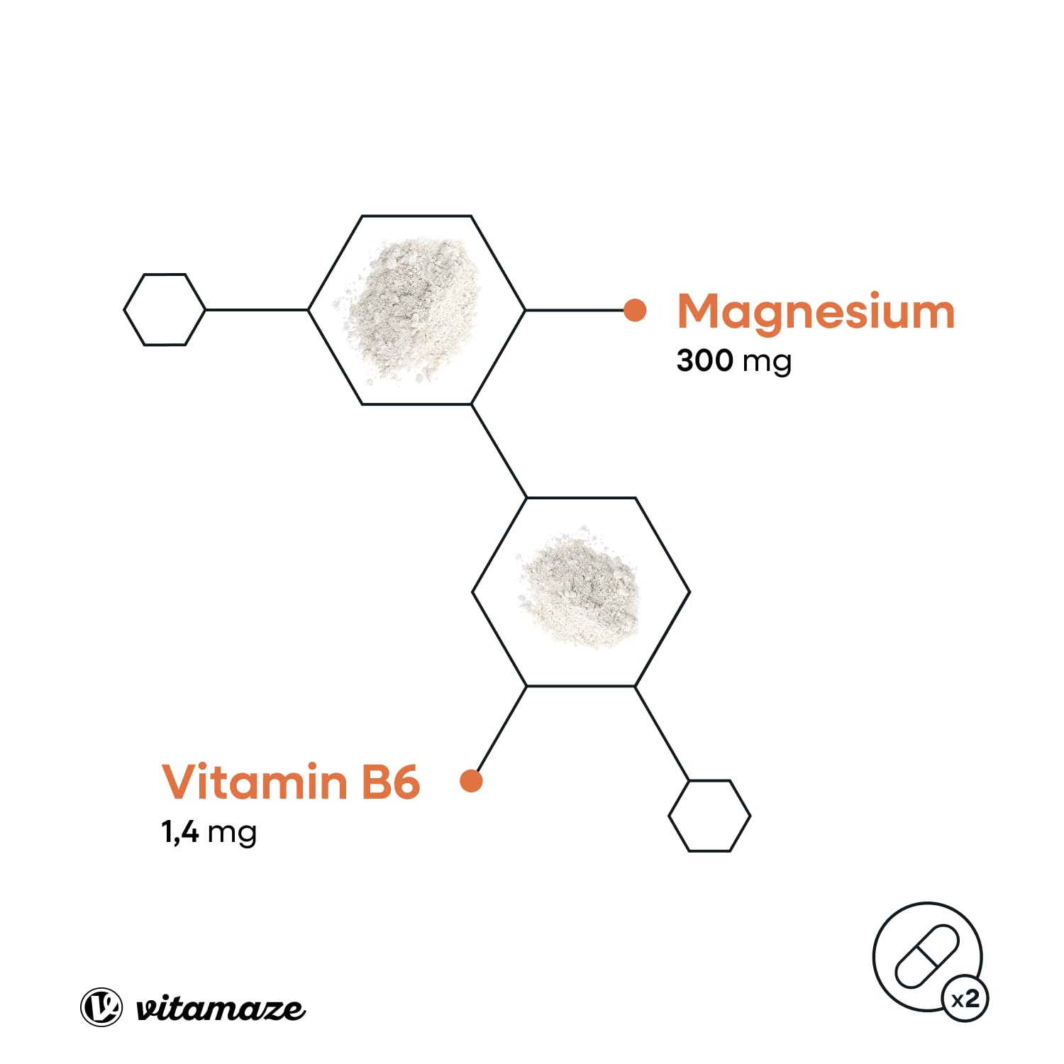 Vitamaze Magnesium Bisglycinate mit Vitamin B6, 240 Kapseln für 4 Monate, 150 mg Magnesium pro Kapsel, Nur 2 Kapseln pro Tag, Vegan, Made in Germany 4