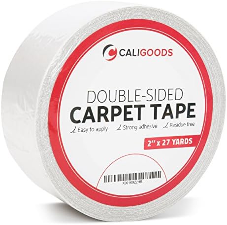 CALIGOODS Multi-Purpose Double Sided Carpet Tape Removable Anti Slip Heavy Duty Carpet Underlayment Adhesive for Indoor and Outdoor, 2-Inch x 27 Yards