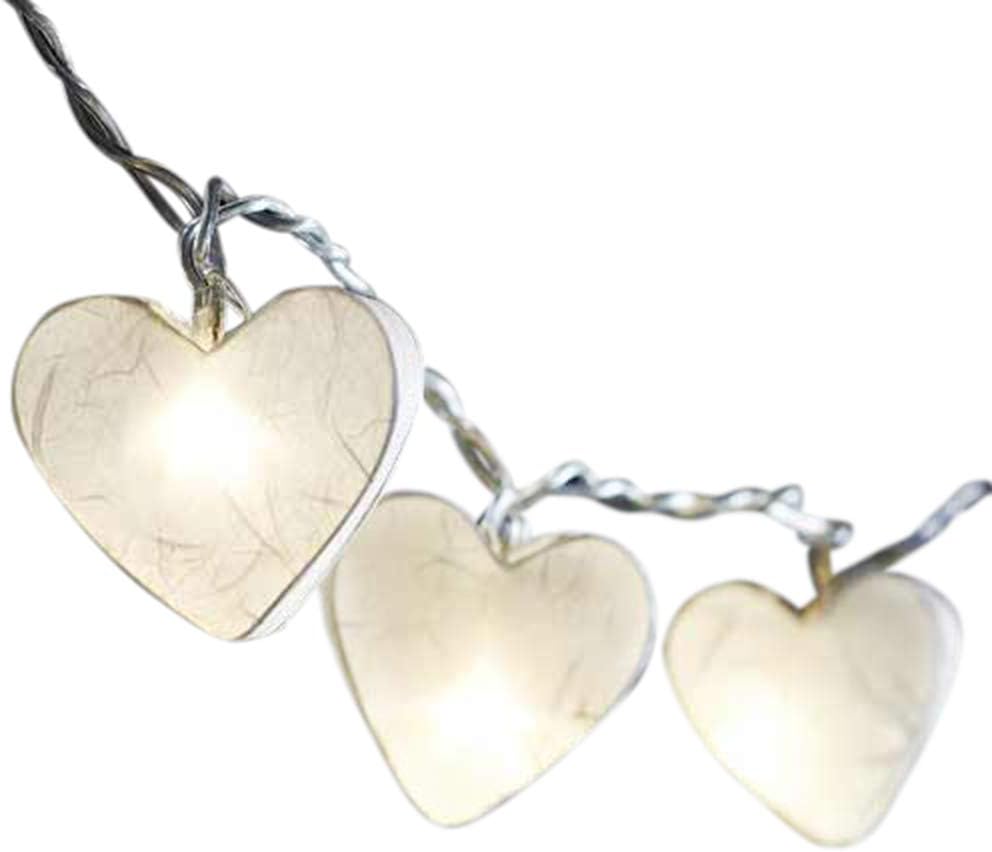 Blaze On Radiant Heart Fairy Lights (White Coloured), 20 Warm White LED Lights