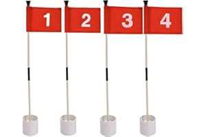 ASDJAKZP 4-Pack Miniature Golf Flagstick, Practice Putting Green Flags for Yard, Golf Pin Flag Hole Cup Set, Portable 2-Secti