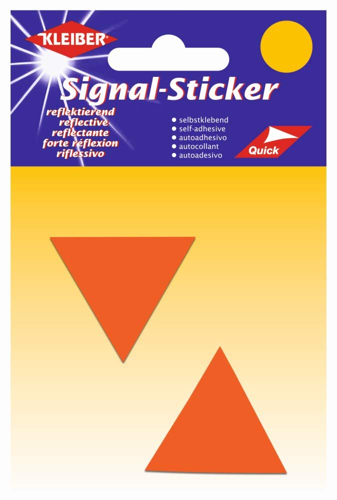 Kleiber Small Luminous Triangle Reflective Stickers, Orange