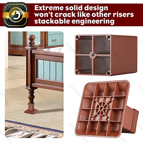 iPrimio Aluminum 5.5 Inch Bed Risers (6 Pack) Raises Furniture