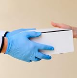1ABOVE Blue Vinyl Disposable Gloves 100 Pack Large Powder Free Latex Free view 5