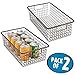 mDesign Metal Wire Food Storage Basket Organizer with Handles for Organizing Kitchen Cabinets, Pantry Shelf, Bathroom, Laundry Room, Closets, Garage - Omni Collection - 2 Pack - Bronze