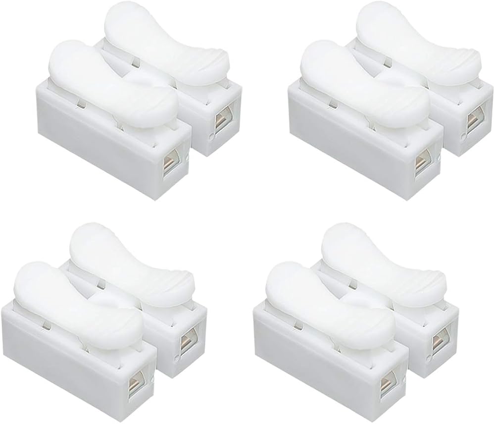 Ulable 30pcs White No Soldering Quick Cable Wire Connector 2 Channel
