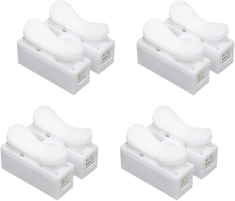 Ulable 30pcs White No Soldering Quick Cable Wire Connector 2 Channel