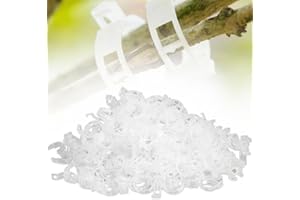 DRKICSY Secured Plastic Plant Clip, 100PCS Plant Fixing Clips Tomato Clips Plant Clips for Climbing Plants, Garden Clips Plant Support Clips Plant Vine Clips Plant Support Garden Clip Vine Fixing Clip (White)