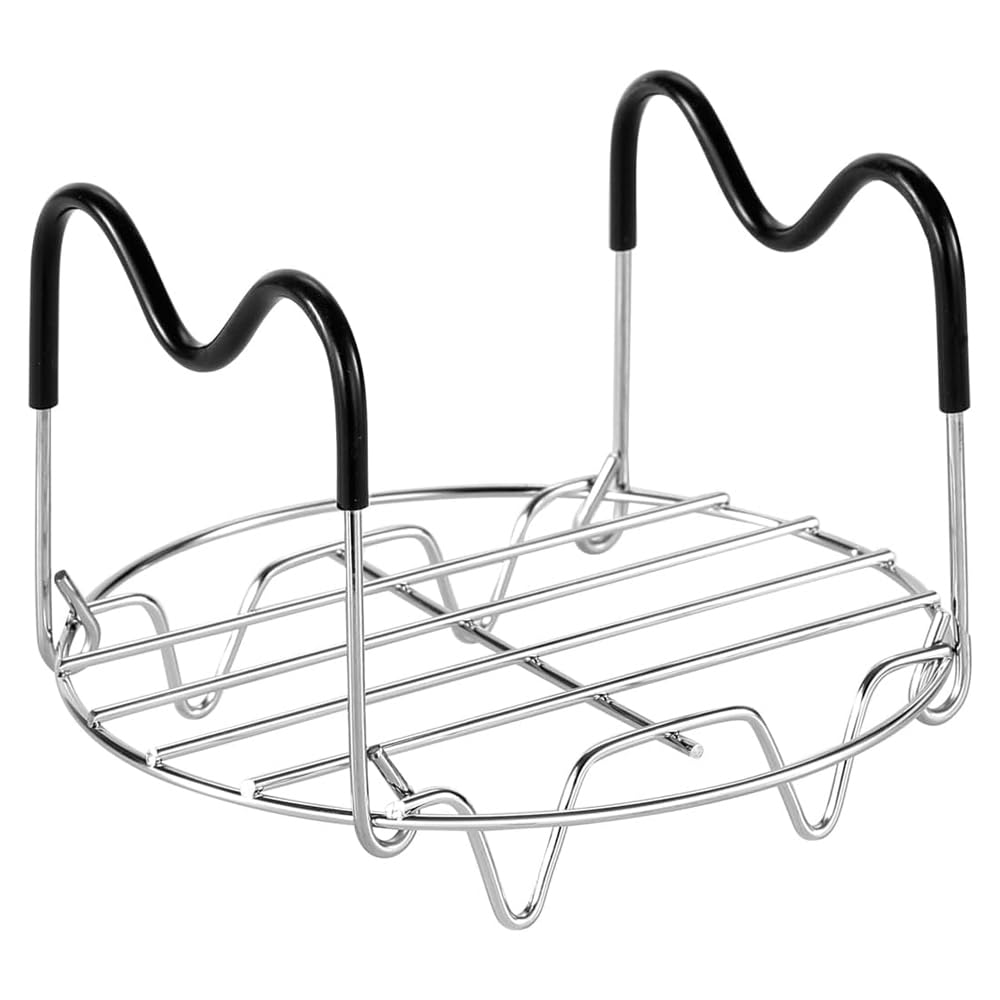 Steamer Rack Trivet with Handles for Instant Pot Pressure Cooker Accessories (Handle with silicone, For 6qt)
