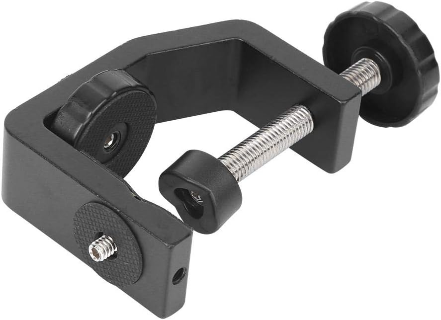 EBTOOLS Camera C Clamp,Large Aluminium Alloy Black C Clamp Mount Fixed Desktop Bracket Replacement for Flashlight Camera Tripod Photography - Image 3