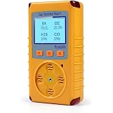 4 Gas Monitor Multi Gas Detector for EX,O2,H2S,CO,Portable 4 Gas Meter with Detectorith Vibration,Visual and Alarms Carbon Monoxide Detectors