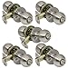 5 Pack of Pro-Grade Round Ball Privacy Bed Bathroom Door Knobs Handles, Satin Nickel