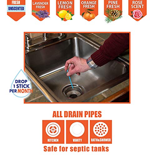 SANI 360° Sani Sticks Drain Cleaner and Deodorizer, Enzyme Pipe