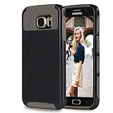 Galaxy S6 Case,by Ailun,Soft TPU Bumper&Hard Shell Solid PC Back,Shock-Absorption&Anti-Scratch Hybrid Dual-Layer Slim Cover,Siania Retail Package[Black]