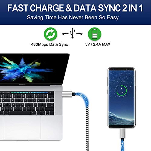 Charging Cable for Galaxy S10, 2 Pack 6ft USB C Cable Long Nylon Fast