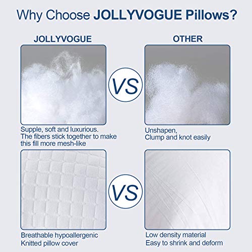 2 Pack Bed Pillows for Sleeping-Hypoallergenic Down Alternative Sleeping Bed Pillow with Plush Fiber Fill, Adjustable Hotel Collection Pillow for Back, Stomach, Side Sleepers-Queen Size(18X28Inches)