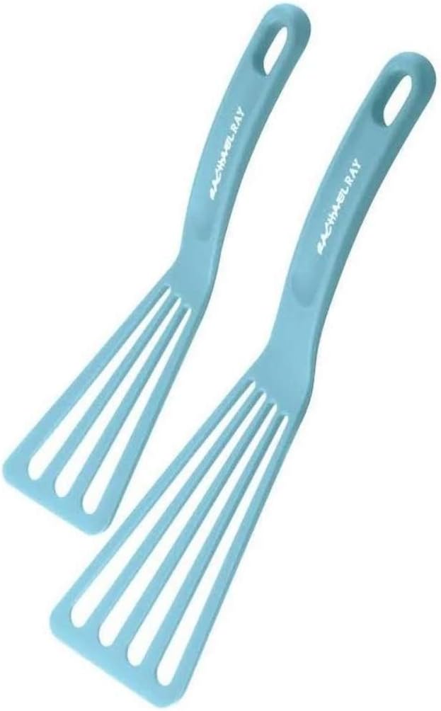 Rachael Ray Kitchen Tools and Gadgets Nylon Cooking Utensils / Spatula / Fish Turners - 2 Piece, Blue: Spatulas: Kitchen & Dining