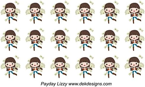 Lizzy Pay Day Sticker Sheet , choose skin tone, printed on matte sticker paper or Matte Vinyl Sticker Paper. Kiss cut, just peel and stick.