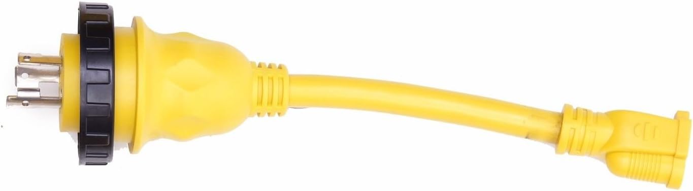 Amp Up Marine & RV Cords 125v 30 Amp Male x 15 Amp Female Marine Shore Power Pigtail Boat Adapter - 21301 : Sports & Outdoors