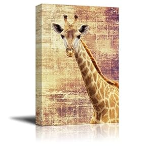 Print Giraffe on Grunge Abstract Background
