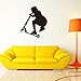 DNVEN Scooter Vinyl Wall Decals Sports Series Scooter Boy Silhouette Poster for Teens Boys Room Decor Playroom Sports Themed Wall Stickers 23 inches x 23 inches