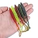 RUNCL Anchor Box - Curved Tail Grubs, Swimbaits, Soft Fishing Lures - Ribbed Design, Shrimp Flavor - 4in, Several Proven Colors (Pack of 40)