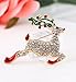 NLCAC Xmas Pin Brooch Crystal Cluster Gold Tone Holiday Banner Merry Christmas