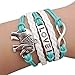 Ularmo Jewelry Mens Womens Multilayer Leather Bracelet Vintage Charm Bangle (Infinity Love)