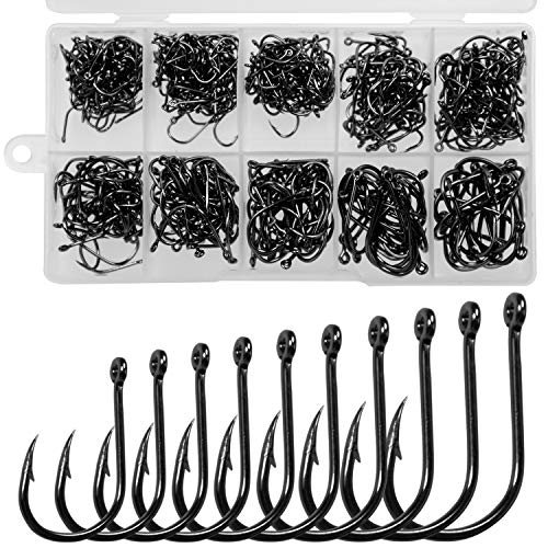 QualyQualy 500pcs Fishing Hooks 6#-15# Assorted Fishing Hooks ...