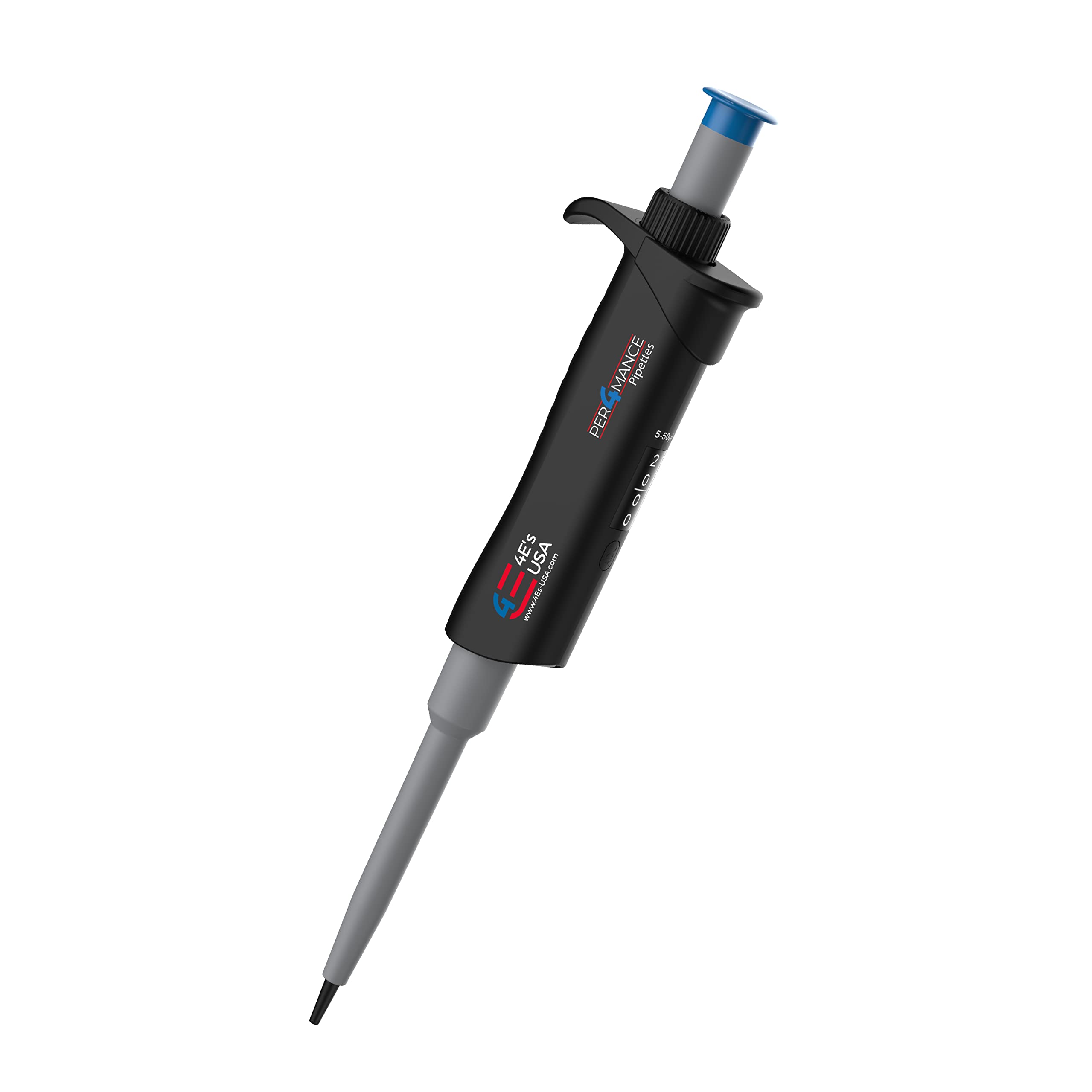 Adjustable Micropipette With Pipette Rack - 1000-5000 µL Universal Tip Cone ISO 8655 Calibrated