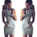 START 2016 Women Summer Casual Gray Sleeveless Hoody Dress