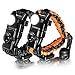 LOGAGA Survival Paracord Bracelet, The Ultimate Tactical Survival Gear with SOS LED Light, Bigger Compass, Whistle, Fire Starter, Thermometer for Camping Hiking Outdoors - Set of 2