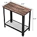 Industrial Side Table, Bonzy Home 2-Tier Nightstand with Mesh Shelf, Wood Look End Table with Metal Frame for Hallway, Living Room, Bedroom, Space Saving and Easy Assembly