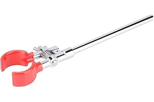 Labasics 2-Prong Swivel Clamp, Sturdy Dual Prong Single Adjust Multipurpose Extension Grip Adjustable Lab Holder with 6.65 Inch Rod for Laboratory Use