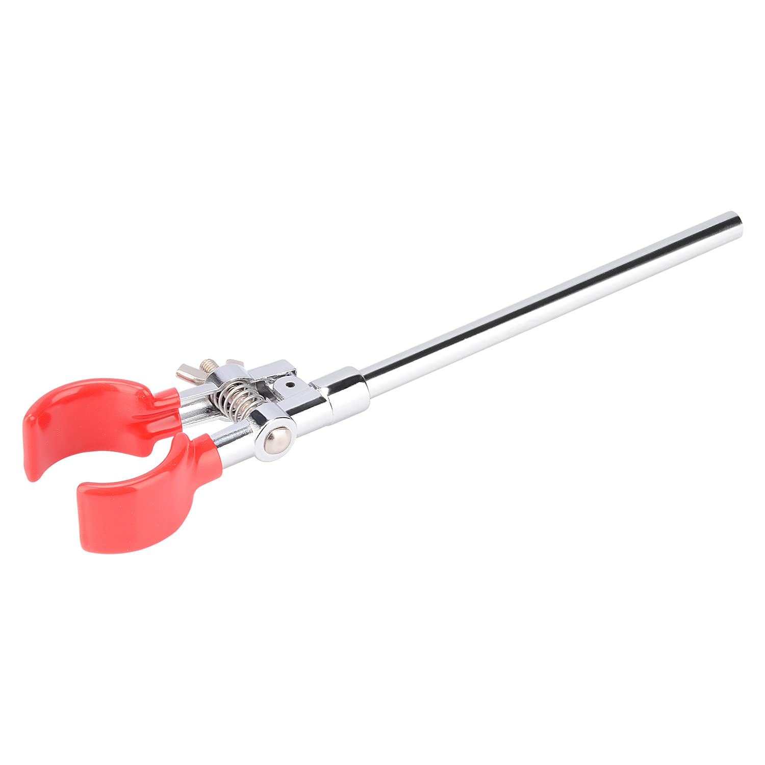 Labasics 2-Prong Swivel Clamp, Sturdy Dual Prong Single Adjust Multipurpose Extension Grip Adjustable Lab Holder with 6.65 Inch Rod for Laboratory Use