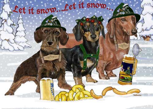 Dachshund Christmas Cards Wonderland : 10 Holiday Cards with Envelopes