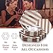 SILVER SPOONS PARTY DISPOSABLE 36 PC DINNERWARE SET | 18 Dinner Plates | 18 Side Plates | Heavyweight Paper Plates | Hexagon Design | Biodegradable Plates (Stripe Collection – Rose)