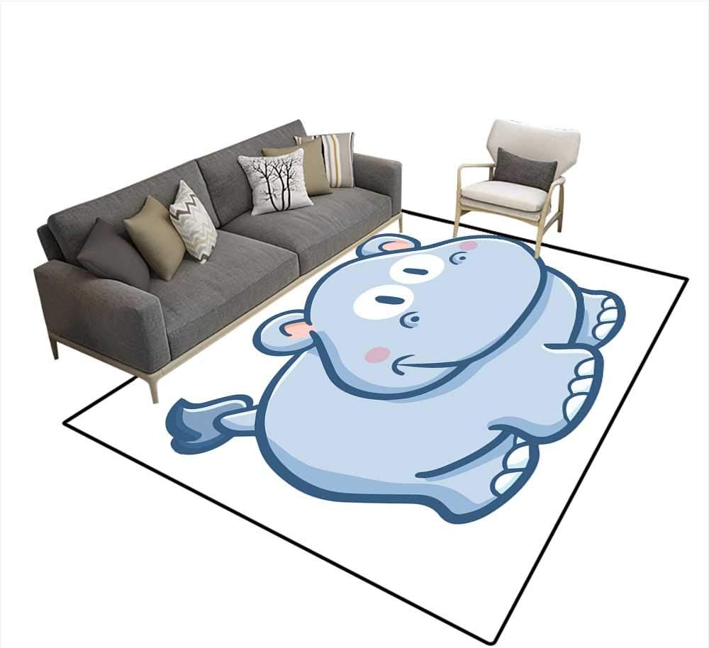 Amazon 特大エリアラグ カバのイラスト 黒いドットのシルエット W6 6 Xl10 ラグ カーペット