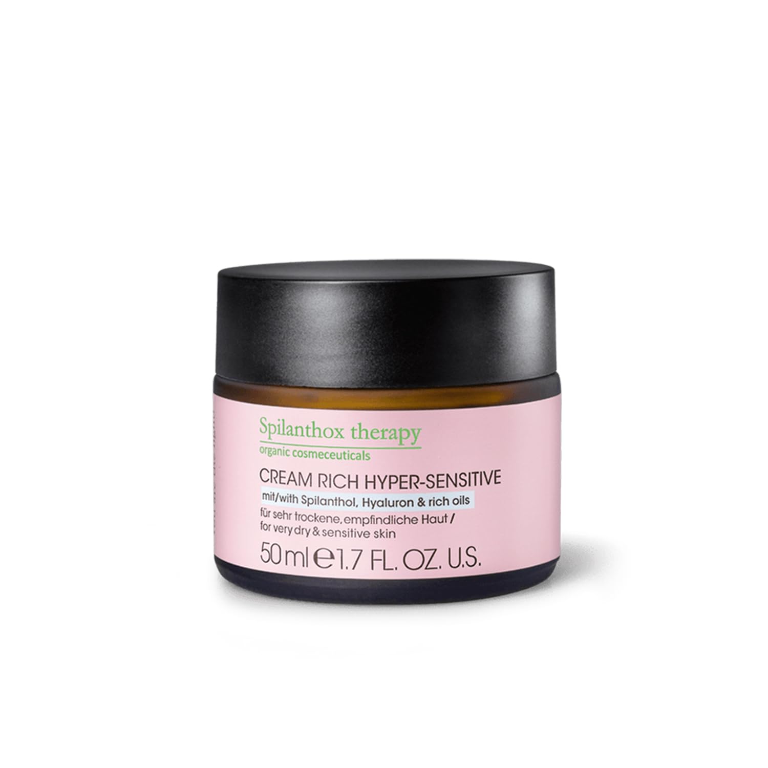 Spilanthox therapy - Cream Rich Hyper-Sensitive - Face Cream for Sensitive & Dry Skin - Spilanthol, Hyaluronic Acid & Avocado Oil - Anti-Aging Facial Care - Natural Cosmetics - 50ml